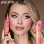 Cool Story 3-in-1 Makeup Set, Highlighter, Blush and Contour Balm Stick, Cream Formula for Face Contouring, Professional Cosmetic Kit (Blush-F04)