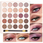 25 Colors Nude Champagne Gold Glitter Matte Shimmer Eyeshadow Palette for Eye Makeup,High Pigmented Brown Eye Shadow Primers Powder Palet de sombras de ojos