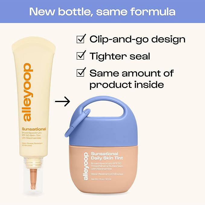 Alleyoop Sunsational Tinted Moisturizer SPF 50 for Face Broad Spectrum – 100% Mineral Face Sunscreen with Jojoba, Hydrating & Soothing Tinted Sunscreen, Vegan & Cruelty-Free (Sunrise)