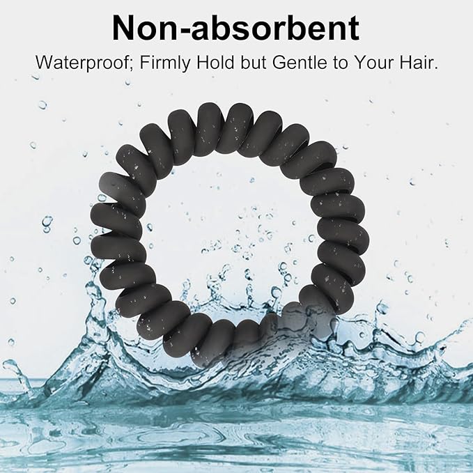 JessLab Spiral Hair Ties for Women, 10-Pack Traceless No-Damage Ponytail Holders, Coils Hair Bands for Girls, Assorted Colors