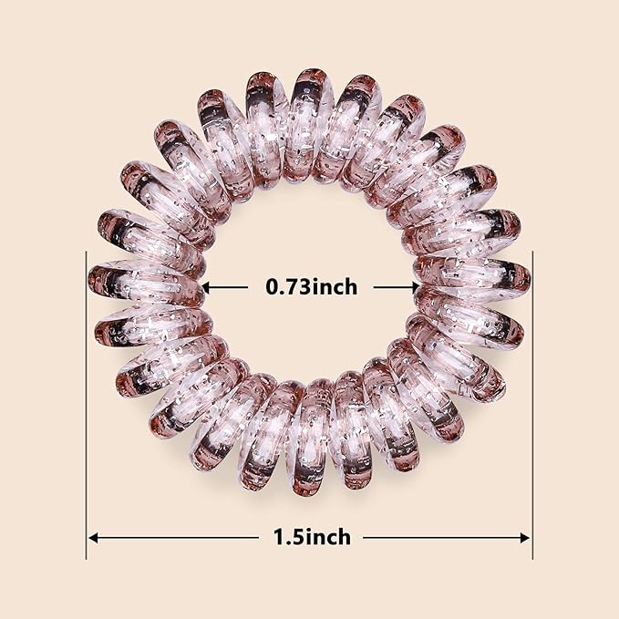 18 Pcs Women Ponytail Braid Hair Elastic No Crease Spiral Hair Ties, Girls Multi-color Waterproof Coil Hair Accessories (Small Hair Ties)