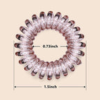 18 Pcs Women Ponytail Braid Hair Elastic No Crease Spiral Hair Ties, Girls Multi-color Waterproof Coil Hair Accessories (Small Hair Ties)