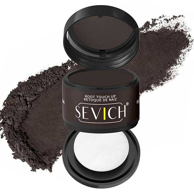 Sevich Hairline Powder - Root Touch Up Instantly Hair Color for Thinning Gray Coverage - Bald Spot Concealing Hair Powder for Women & Men - 48Hour Waterproof & Sweatproof - Dark Brown
