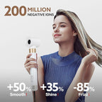 5 in 1 Hot Air Brush Hair Dryer Air Styler - 110,000 RPM Fast Drying, Curling, Straightening with Ceramic Coating & Negative Ion, No Heat Damage for All Hair Types, Includes Travel Case (White)