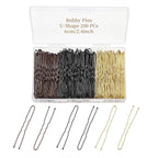 200 Pcs 2.4 Inch U-Shaped Bobby Pins Mix Metal Hair Pins Hair Accessories for Women Stylists Hair Sticks Girl