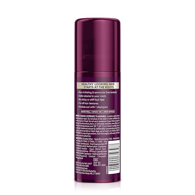 Schwarzkopf Keratin Root Temporary Hair Color Spray, Dark Brown, Instant Gray Coverage, Thicker, Fuller-Looking Roots, Easy-to-Use, No Ammonia, Low Mess Application, Scalp Friendly