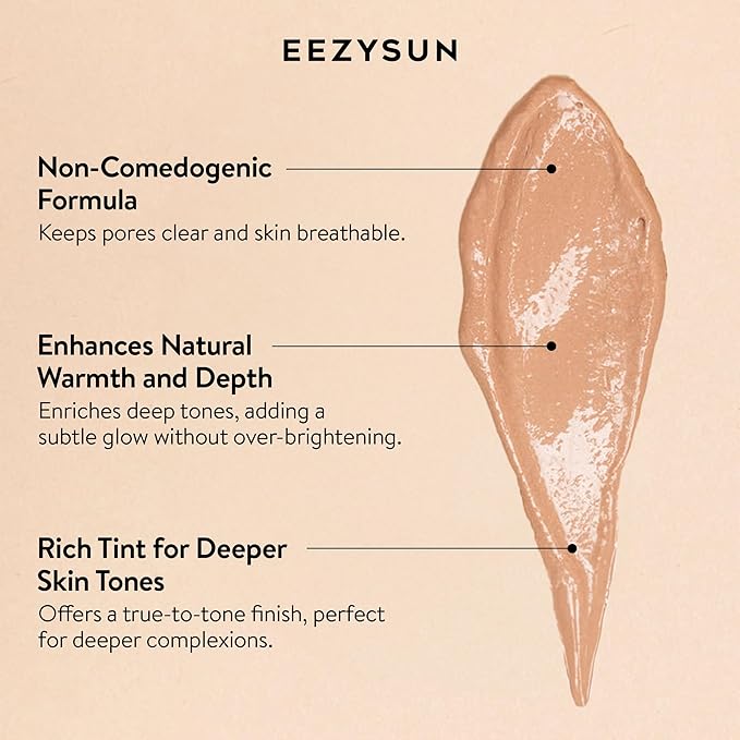 BARE Tinted Sunscreen SPF 50 – Non-Greasy, Water-Resistant, Vegan & Reef-Safe with Hyaluronic Acid & Jojoba Oil – 1.69 fl oz – Deep