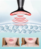 7 Color Neck Face Massager - Facial Massager Tool for Skin Care at Home, Vibrating Face Massager with Thermals, Galvanic Machines Black