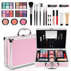 Makeup Kit for Teen Girls, Complete Cosmetic Set with Eyeshadow Palette, Lipstick, Blush, Lip Gloss, Brushes, Gifts for Christmas Thanksgiving Pink