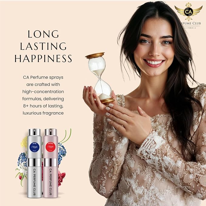 CA Perfume Duo Impression of Rose Bloom For Women And Men Perfume Layering Set Long Lasting Travel Size EDP + Body Oil Roll-On Bottle 0.27 Fl Oz+0.33 Fl Oz