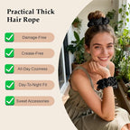 Velvet Scrunchies for Women – 8PCS Black Large Hair Ties – No Crease, Frizz-Free, Soft & Gentle Elastic Hair Bands for Fine, Short, or Everyday Hair, Stylish Hair Accessories Gifts