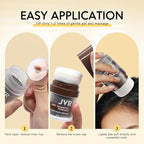 JVR Dry Shampoo Powder Absorbs Oil in Hair, Volumizing, Dry Shampoo for Women & Men, Freshens Hair, Mattifying Root Boost with Tea Extract, Non-Aerosol for Oily Hair Travel Size 0.35 oz (Dark Brown)