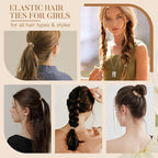 Hair Ties No Damage - 10PCS Ponytail Holders - Elastic Hair Ties for Thick Hair - Braided Hair Bands for Women Girls's Hair - Khaki