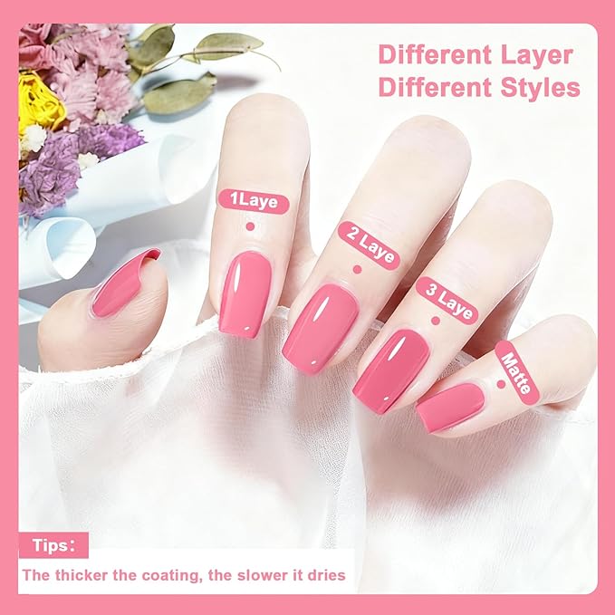 16.5ml Pink Nail Polish Large Volume Quick Drying Nail Polish, Fast Drying and Long Lasting Color Nail Art DIY Home Manicure Gift for Women