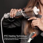 Ellena E1 Blow Dryer + Straighten Hair Brush Dual Mode, Hot Air Brush with 110000RPM High Speed Brushless Motor/Oval Air Barrel/3D Teeth Heated Comb/Handheld Cored, Styler Tool for All Hair Types