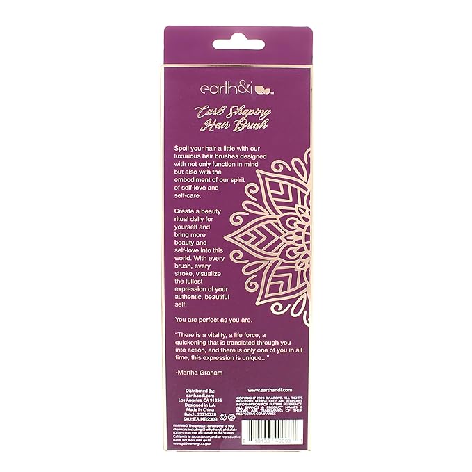Earth & I ROSEGOLD Curly Hair Styling Brush, Curl Products for Curly Hair, Volume Brush, Cepillo Para Cabello Rizado, Detangler and Styling Essentials, 2A to 3C, cepillo para definir rizos