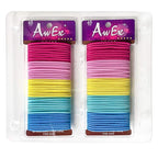 AwEx Colorful Ponytail Holders for THIN Hair,0.12 inch (3 mm) in Thickness,5.5 inches(140 mm) Regular Loop Hair Bands,No Metal Hair Elastics,Hair Ties for FINE Hair