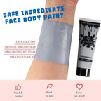 Bowitzki Face and Body Paint 2oz Cream Makeup 60ml Water Based Face Painting Special Effects For Adults Halloween Christmas Party Stage Cosplay (Grey)