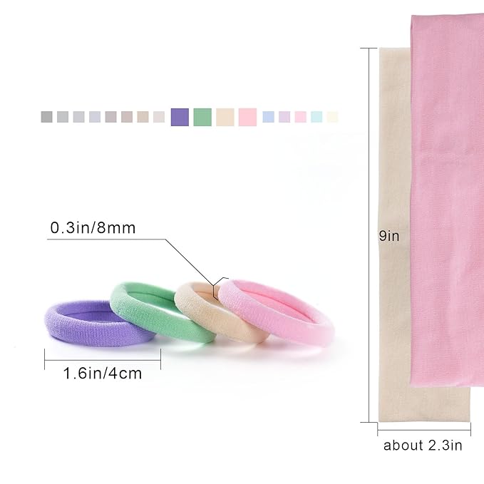 72PCS Hair Ties No Damage & Ponytail Holders,Hair Bands for Women's Hair, Nylon Hair Elastics Set(1.6in Spring)