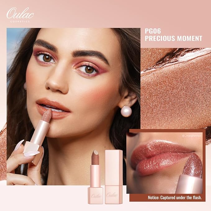 Oulac Nude Brown Lipstick for Women - Tinted Lip Balm Moisturizing, Creamy Texture, Lightweight Lip Makeup Vegan & Gluten Free, PG06 Precious Moment