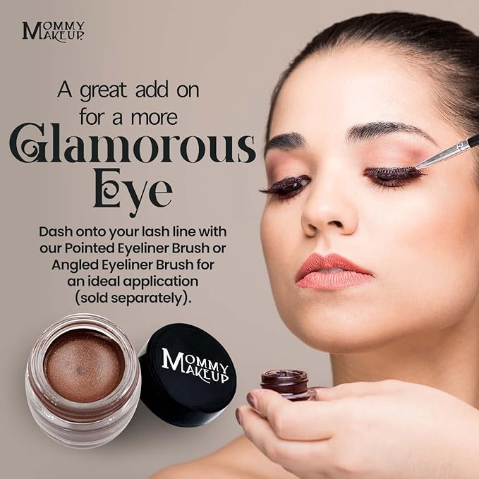 Mommy Makeup Waterproof Stay Put Gel Eyeliner Pot with Micropigments - Smudge-Proof, Long Lasting, Highly Pigmented Cream Eye Liner, 0.14 oz (Chocolate Sizzle)