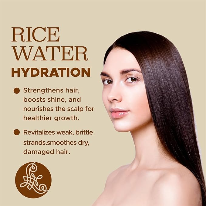 Luseta Rice Water Shampoo and conditioner Set Strengthening & Nourishing Revitalizes Shine for All Hair Types Hydrating & Frizz Control for Women and Men 1.01oz*2