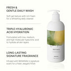Korean Body Wash with Hyaluronic Acid & Aloe – Hydrating Moisturizing Cleanser for All Skin – Infused with Natural Extracts – Paraben & Silicone-Free – Citrus Floral, 500ml / 16.9 fl oz