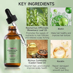 Venrock Rosemary Castor Hair Oil - Biotin Infused Scalp & Hair Strengthening Oil for Nourishing Scalp, Repairing Split Ends & Encouraging Longer, Healthier Hair | Lightweight Daily Hair Care