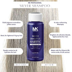 MK PROFESSIONAL Sultate Free Silver Shampoo, Infused with Pro Vitamin B5 for Coloured Hair, Repair, Strengthens, Nourishes All Hair Types, Adds Shine & Leaves Hair Feeling Soft - 10.1 Fl Oz (300ml)