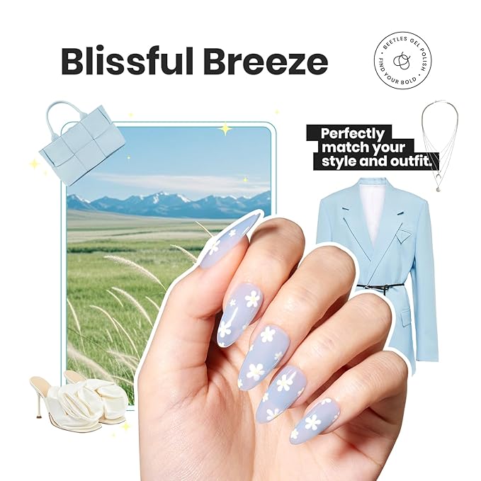 Beetles Jelly Nail Polish Set, 6 Colors Clear Pastel Nail Polish Glitter Pink Dusty Rose Orange Green Blue Purple Long Lasting & Quick Dry Nail Strengthener Polish Gift Sets for Women