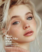 Body Face Glitter Rave Festival Pride Party Accessories - Rose Gold Waterproof Face Tattoos Speckles Makeup Patches for Women - 8 Counts