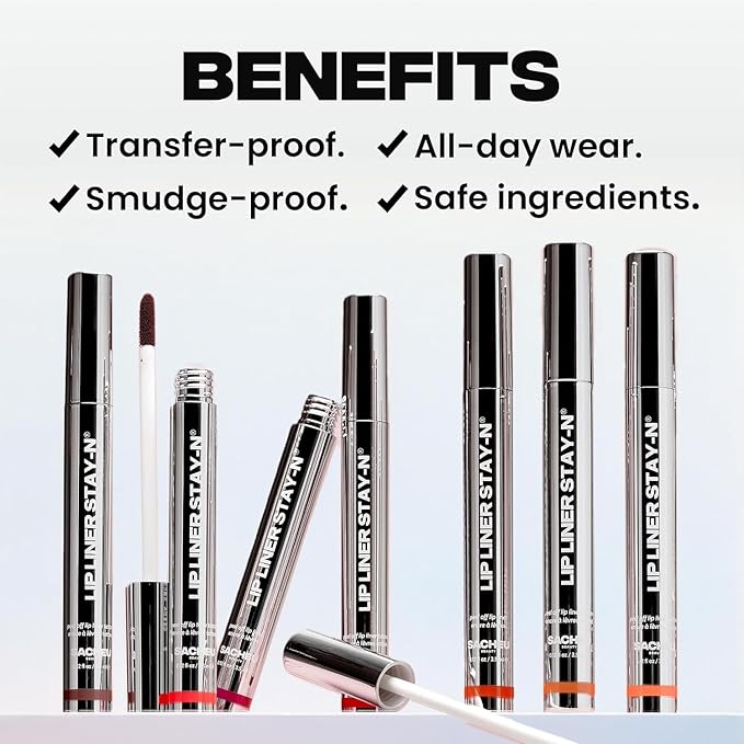 Sacheu Lip Liner STAY-N Peel Off Lip Stain — Long Lasting Waterproof Lip Tint with Hyaluronic Acid & Vitamin E — Transfer Proof Matte Finish, Vegan & Cruelty-Free (cLOVER)