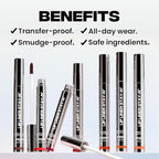 Sacheu Lip Liner STAY-N Peel Off Lip Stain — Long Lasting Waterproof Lip Tint with Hyaluronic Acid & Vitamin E — Transfer Proof Matte Finish, Vegan & Cruelty-Free (cLOVER)