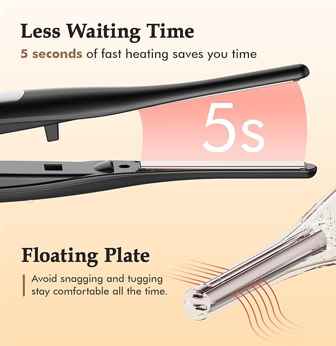 Small Flat Irons for Short Hair, 3/10" Thin Flat Iron for Short Hair, Pixie Cut and Bangs, Negative Ions Small Hair Straightener for Edges with 10th Adjustable Temp. Auto Shut Off