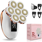 2-in-1 Electric Razors for Women, Wet/Dry 7D Rechargeable Rotary Shaver for Legs, Water Resistant Grooming Kit - Electric Razors for Women, Facial Hair Removal, Bikini Trimmer, Lips - Gentle Hair Remo
