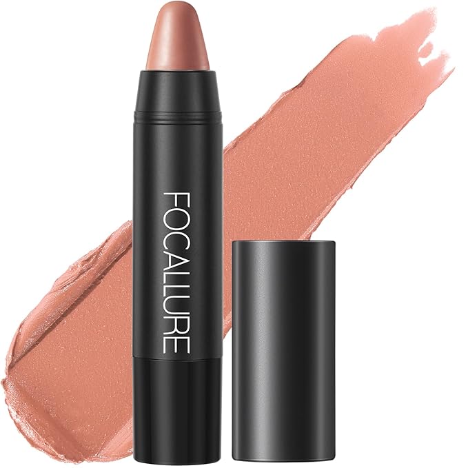 FOCALLURE Lipstick Lip Crayon - Vitamin E Infused, Long Lasting & Waterproof, Lightweight Finish, Non-Drying, Non-Fading Lip Makeup,7 CORAL PINK