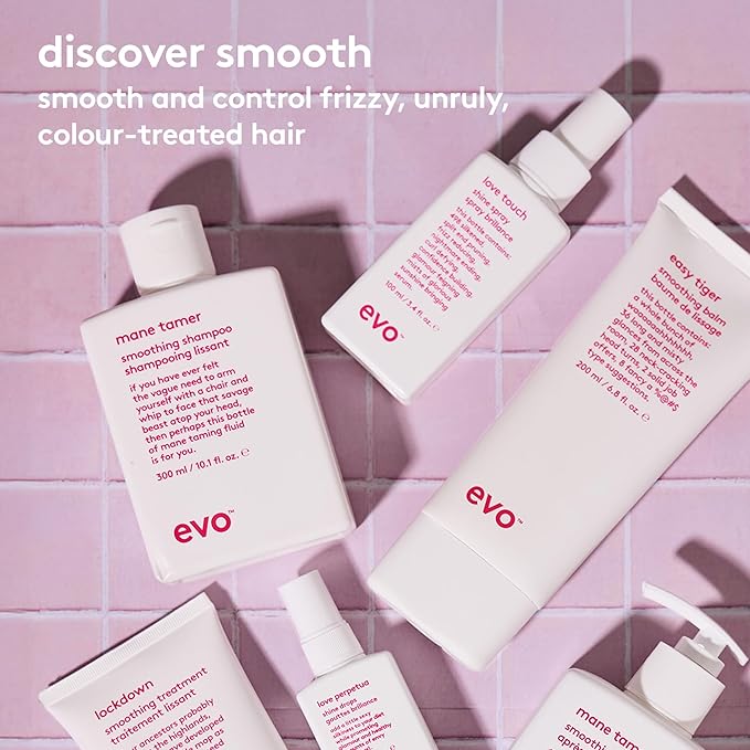 EVO Mane Tamer Smoothing Shampoo - Full Size Smoothing Shampoo To Gently Cleanse, Reduce Frizz & Control Unruly Hair - 10.1fl.oz