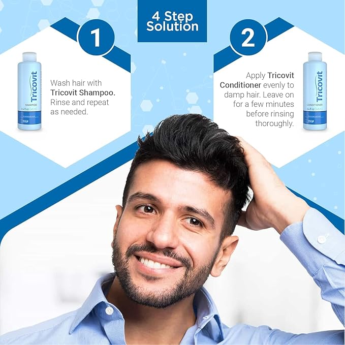 Tricovit Forte Hair Loss Treatment - Hair Growth Products for Women & Men Developed by Dermatologists - DHT Blocker & Sebum Regulator for Strengthening Follicles & Balancing Scalp (10 Ampoules)