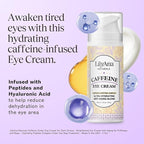 LilyAna Naturals Caffeine Eye Cream with Peptides for Dark Circles, Puffiness, Fine Lines and Wrinkles 1.0 oz