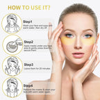 24k Gold Under Eye Patches, Eye Masks for Puffy Eyes 60 pcs, for Dark Circles and Puffiness, Hydrating Eye Mask Skincare, Eye Gel Pads for Eye Bags and Wrinkles Under Eye Treatment