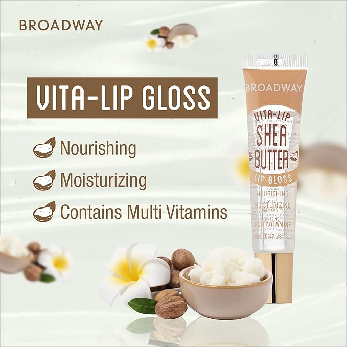 Ruby Kisses Broadway Vita-Lip Clear Lip Gloss (Shea Butter 6 Pack), Ultra-Hydrating & Soothing Formula with Multi-Vitamin Oils, High-Shine Non-Sticky Finish, Nourishing Lip Balm for Healthy Lips