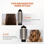 3 in 1 Rotating Hair Dryer Brush, Auto Rotating Blow Dryer Brush Spinning with 2 Brushes (2" & 1.5"), Negative Ionic Brush Blow Dryer, Round Brush Blow Dryer Volumize Curling 100-120V