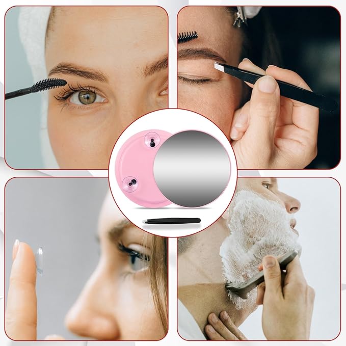 20X Makeup Magnifying Mirror, 6inch Makeup Magnification and Tweezers Set, 20X Travel Magnified Mirror with 3 Suction Cups for Easy Mounting - Blackhead/Blemish Removal for Women Men