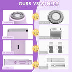 2025 Upgraded Dermave Bikini Shaver - 2 in 1 Bikini Trimmer for Women with LCD Display, Dual Head Cordless Electric Shaver, IPX7 Waterproof Wet/Dry Body Hair Trimmer for Face,Purple