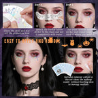 8pcs Holographic Silver Halloween Glitter Freckles Face Tattoo, Waterproof Long Lasting Multicolor Speckles Patches for Women Kids, Cute Temporary Tattoo Makeup Accessories for Festival Rave