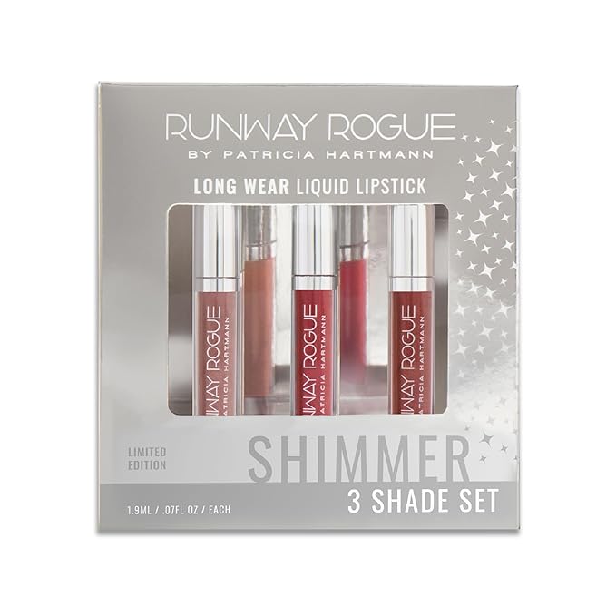 Runway Rogue Try Me x 3 Mini Long Wear Limited Edition Liquid Lipstick Set, Sunset Trio (‘Soft Light’, ‘Day Rate’, ‘Film Noir’)