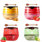 4 PCS Bee Lip Balm Honey Pot,Lip Mask Propolis Moisturizing,Prevention Dry and Cracked Lip Scrubs Exfoliator Lip Wrinkle Skin Care Products (Honey & Strawberry & Watermelon & Apple Lime)