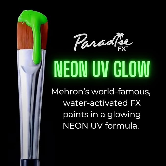 Mehron Paradise FX UV Neon Glow – Neon UV Martian 1.4 oz | Water Activated Black Light UV Paint for Raves, Costumes, SFX, Halloween, Stage, Theater & Cosplay