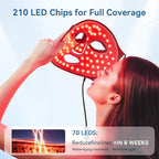 FOLOKE LED Light Therapy Mask Skin Care Mask, LED Red 630±5nm & NIR 830nm Wavelength for Home Use(TAN)