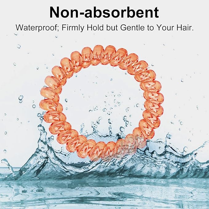JessLab Spiral Hair Ties for Women, 10-Pack Traceless No-Damage Ponytail Holders, Coils Hair Bands for Girls, Assorted Colors
